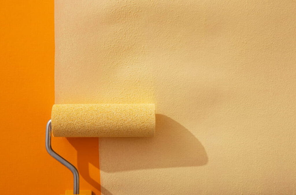 Patched drywall and fresh paint during an interior turnover punch list in an Orlando office or retail space